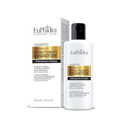 Euphidra - Shampoo Trattamento Ristrutturante, Con Acido Ialuronico e Cheratina, Idratante e Rinforzante, Perfetto per Capelli Secchi Sfibrati, 200 ml