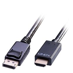 LINDY - Cavo DisplayPort HDMI 1.4, 2 Metri, Cavetto Display Port 1.2 4K 4096x2160@30Hz 10.2G | Compatibile con TV, OLED, Monitor, Xbox, Gaming, PC, PS4, PS5, Blu-ray, Soundbar - Garanzia 2 Anni