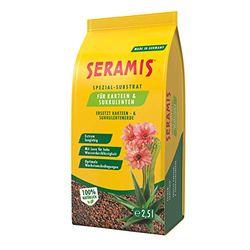 Seramis Substrato speciale per cactus e piante grasse, 2,5 l – Granulato per cactus e piante grasse, terriccio per cactus per l'acqua e i nutrienti