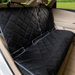 ZQ Coprisedile posteriore impermeabile per cani, rimane saldamente in posizione per animali domestici, coprisedile posteriore adatto per auto e SUV standard (nero)