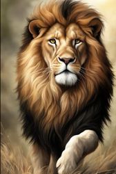 "Wild Majesty Wonders: Luxurious Lion Artistry Coloring Diary"