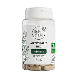 DETOXIFIANT & CURE MINCEUR - Artichaut Bio certifié Ecocert - Pilulier de 120 gélules - Cure 2 mois - Complément Alimentaire BELLE&BIO - Fabriqué en France