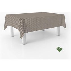 ECOMMERC3 Vichy Tafelkleed, vuilafstotend, rechthoekig, 220 x 140 cm, Vichy tafelkleed, extra zacht en waterdicht, bruin