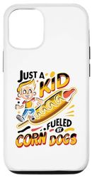 Carcasa para iPhone 15 Pro Just A Kid Fueled By Corn Dogs Corn Dog Lover Salchicha