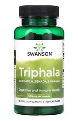 Swanson Triphala 500mg - Suplemento Digestivo y Detox Ayurvédico - 100 Cápsulas