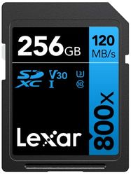 Lexar High-Performance 800x Tarjeta SD 256GB, SDXC UHS-I Tarjeta de Memoria, hasta 120 MB/s de Lectura, 45 MB/s de Escritura, Cámaras de apuntar y Disparar, DSLR, Videocámara HD (LSD0800256G-BNNAG)