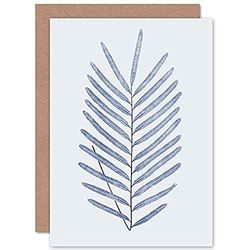 Wee Blue Coo Botanics Cobalt Fern Diversifolium Greeting Card With Envelope Inside Premium Quality