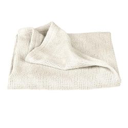 roba Babyfilt "Seashells Oyster" 80 x 80 cm – gosig filt i stickad look av ekologisk bomull – GOTS & Oeko Tex 100 certifierad – vit