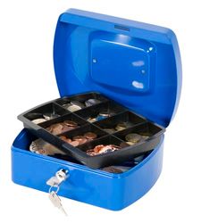 Q-Connect KF02623 - Caja fuerte (20,3 cm), color azul