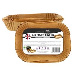 Culpitt Air Fryer Liners for Ninja Dual | 100 | Non-Stick Disposable Liners, Designed for Ninja, Tefal, Tower, Salter | 200mm x 130mm | Made in The UK | 100 Pack