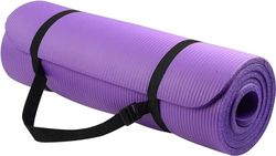 BalanceFrom Everyday Essentials 1/2 inch extra dikke hoge dichtheid anti-scheur oefening yogamat met draagriem, paars