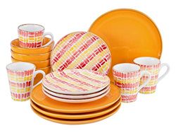 CreaTable, 22893, série Marbella, Ensemble de vaisselle, Service combiné 16 pièces, Earthenware