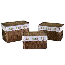 Vacchetti 3813290000 Cassapanca in Rattan, Multicolore, Media, 3 unità