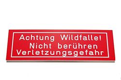 Jehn Unisex – Volwassenen Attentie Wildval instructiebord, rood-wit, 15 cm