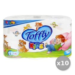 Glooke Selected Set 10 TOFFLY Kids X 6 Disegnata E Profumata Carta Igienica Accessori per Il Bagno, Multicolore, Unica