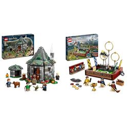 LEGO Harry Potter Cabaña de Hagrid: Una Visita Inesperada Maqueta de Casa & Harry Potter Baúl Quidditch Set de Juego para 1 o 2 Jugadores con Minifiguras