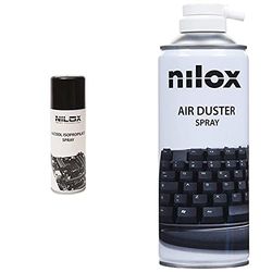Nilox NXA02187 Alcol Isopropilico Spray Ideale per la Pulizia di Componenti Elettronici & NXA02061-1 Bomboletta Spray Aria Compressa per Pulizia Computer, Tastiere e Accessori
