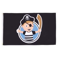 Az Flag - Piratenvlag voor jongens - 90 x 60 cm - Jonge Piratenvlag 100% polyester met geïntegreerde metalen ogen - Paviljoen 50 g - Levendige kleuren