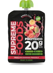 Supreme foods Frullato proteico vegetale biologico con banana e fragola - 165 g - confezione da 15