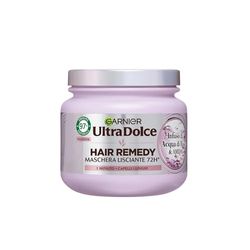 Garnier Ultra Dolce Maschera Lisciante, Per Capelli Lunghi, Effetto Illuminante, 1 Minuto di Posa, Con Infuso di Acqua di Riso & Amido, 97% di Origine Naturale, Senza Siliconi, Hair Remedy, 340 ml