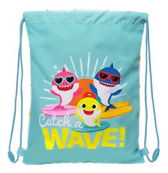 BABY SHARK SURFING Sac à dos plat Junior, sac à dos, idéal pour les enfants de différents âges, confortable et polyvalent, qualité et résistance, 26 x 34 cm, Bleu et blanc, bleu/blanc, Estándar,