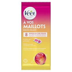 Veet Bandes de cire Maillot - Parfum Nectarine - Format voyage - 8 bandes