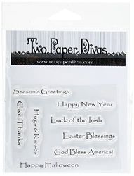 Two Paper Divas Clear Stamps 6 x 4.5-inch-Banners 4, Other, Multicoloured, 10.79x15.39x0.3 cm
