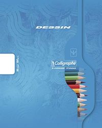Calligraphe 7552C Lot de 10 Cahiers de Dessin (une Marque de Clairefontaine) - 17x22 cm - 32 Pages Unies Blanches - Papier Dessin 120 g - Couverture Carte Offset - Couleurs Aléatoires