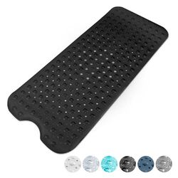 KEPLIN Alfombrilla de baño Antideslizante, 200 ventosas, sin BPA, látex, Resistente al Moho, Lavable a máquina, Segura, Duradera y cómoda para bañeras de baño (Negro, baño, 100 x 40