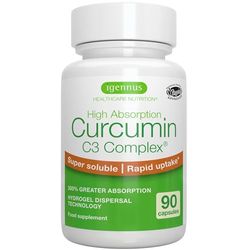 Igennus Advanced Curcumin C3 Complex, 90 Servings, 95% Standardised Extract, 300% Greater Absorption & Rapid Uptake, Clean Label, Vegan Supplement, 1-a-Day, 90 Capsules