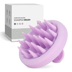 ZMCLG Brosse de massage pour cuir chevelu [humide et sec], brosse à cheveux pour exfolier et masser la tête, peigne en silicone, soin de la racine, Healthy Head sans pellicules, violet clair