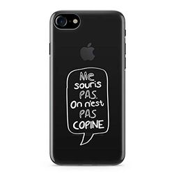 Zokko fodral iPhone 8 Me Mouse, Not We Are Not Copine" - iPhone 8 storlek - mjukt genomskinligt bläck vitt
