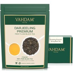 VAHDAM, Thé Noir Darjeeling First Flush (100g, 50+ Tasses) Fleuri, Aromatique Et Délicieux | Cueilli, Emballé Et Expédié Directement de L'inde