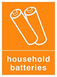 Pack of five - Recycling-household-batteries Sign - 150x200mm - A5P