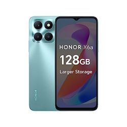 HONOR X6a Mobile Phone Unlocked, 6.5-Inch 90Hz Fullview Display, 4GB+128GB, 5200 mAh Long-lasting Battery, 50MP Triple Camera, Android 13(2 Year Warranty), Cyan Lake, Blue