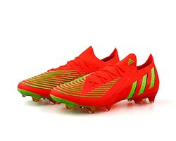 adidas Predator Edge.1 L Fg Sneakers voor volwassenen, uniseks, Solar Red Team Solar Green Core Black, 42 EU