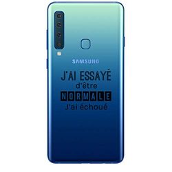 Zokko fodral Samsung A9 2018 "I Essayed D'Be Normal" - mjukt genomskinligt bläck svart