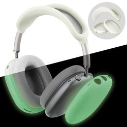 FINTIE Custodia in Silicone per AirPods Max, Copertura Antigraffio per Auricolari e Archetto, Accessori Protettivi (Verde Che Si Illumina al Buio)
