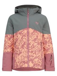 Ziener Giacca da sci per bambini, AMAJA, calda, traspirante, impermeabile, rosa blossom camo, 176