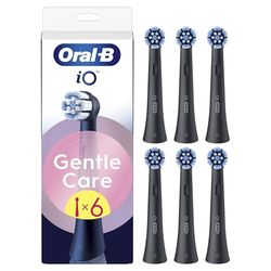 Oral-B Lot De 6 Brossettes De Rechange Gentle Care, AUTHENTIQUES, Noires, Brossage Le Plus Doux, Conviennent Aux Gencives Sensibles, Brossette Ronde Pour Les Brosses A Dents Electriques Oral B iO