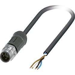 Phoenix Contact SAC-4P-M12MS/2.0-28X OD sensor/kabelkabel, 4-stifts, M12-kontakt rak, A-kodning, 2 m kabellängd, svartgrå