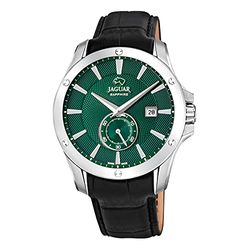 JAGUAR J878/3 Orologio da Uomo della Collezione Acamar, Cassa da 44 mm, Verde con Cinturino in Pelle Nera