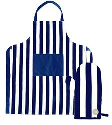 Sagaform Aron Schort & Grill Handschoen, uniseks, blauw-wit, 28 cm