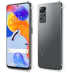 Tumundosmartphone Custodia in silicone antiurto trasparente per Xiaomi Redmi Note 11 Pro / 11 Pro 5G