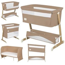 lionelo THOMI Plus 5 en 1 Lit Bébé sur Pied, Convertible jusqu'à 9 kg, pour Un Enfant Plus Âgé jusqu'à 30 kg, Parc Enfant Jusqu'à 15 kg, Canapé-Lit jusqu'à 100 kg Réglable en Hauteur, 2 Roues