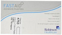 Fast Aid 4753 Fabric Plasters 2.5 x 7.6cm (Pack of 100)