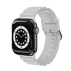 Armband compatibel met Apple Watch armband 38 mm 40 mm 41 mm 42 mm 44 mm 45 mm siliconen band compatibel met iWatch SE/Series 7 6 5 4 3 2 1, 38 mm/40 mm/41 mm (grijs), grijs., 38mm/40mm/41mm