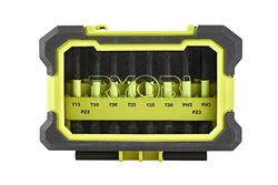 RYOBI - Juego de 10 Puntas de Atornillado Especial Impact ONE+ - Puntas Mixtas 50mm PH/PZ/TX - Inserción Rápida en la Cabeza del Tornillo - Zona de Torsión - Herramientas Duraderas - RAK10MSDI