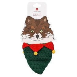 Talking Tables Bandanas de Noël pour Chien, Foulards pour Animaux de Compagnie, écharpes triangulaires pour Chiens, Chats et Chiots, Accessoires lavables avec Motifs de Père Noël, vêtements et