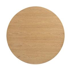 Bolero Pre-drilled Round Table Top Natural Ash Veneer 600mm